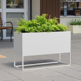 47*18*18 inch Large Mental Rectangular Planter with Shelves and Drainage Holes for Indoor/Outdoor Use, Perfect for Tall Plants, Flowers