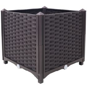 Deep Raised Garden Bed Plastic Planter Boxes for Vegetables Flowers Herbs and Succulents,Self-Watering Planter Box Raised Bed to Grow Flowers