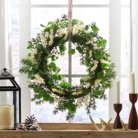 25.5 inch Christmas Wreaths for Front Door,Winter Wreaths for Indoor and Outdoor Christmas Decorations,Christmas Door Wreath with Leaves and Berr