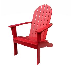 Wood Outdoor Adirondack Chair (Color: Red)